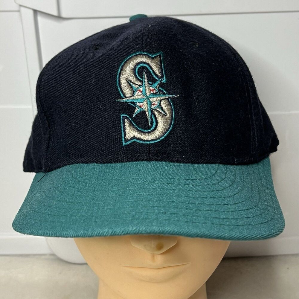 Vintage Seattle Mariners New Era Diamond Collection Wool 90s Size 7 MLB Blue USA